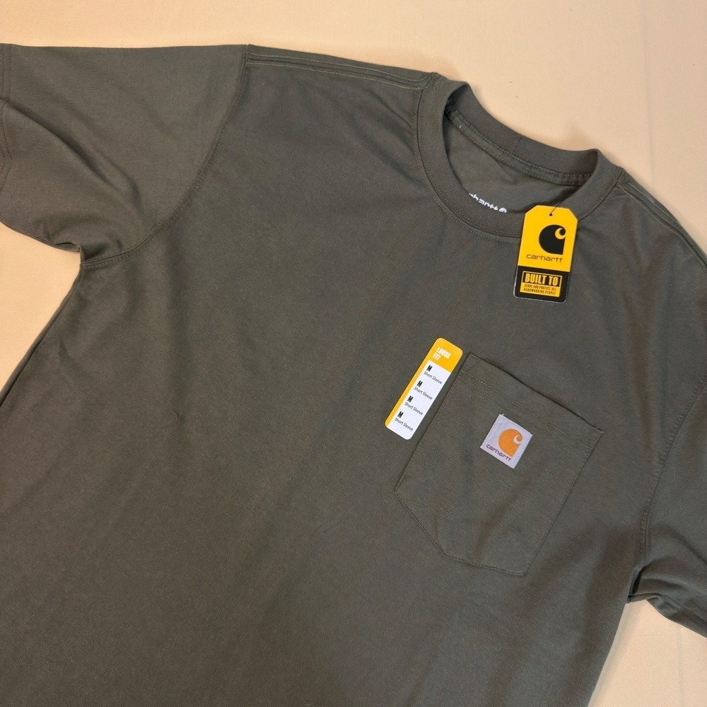 NEW Carhartt K87 Pocket T-Shirt Men's Medium M Loose Fit Heavyweight Dusty Olive